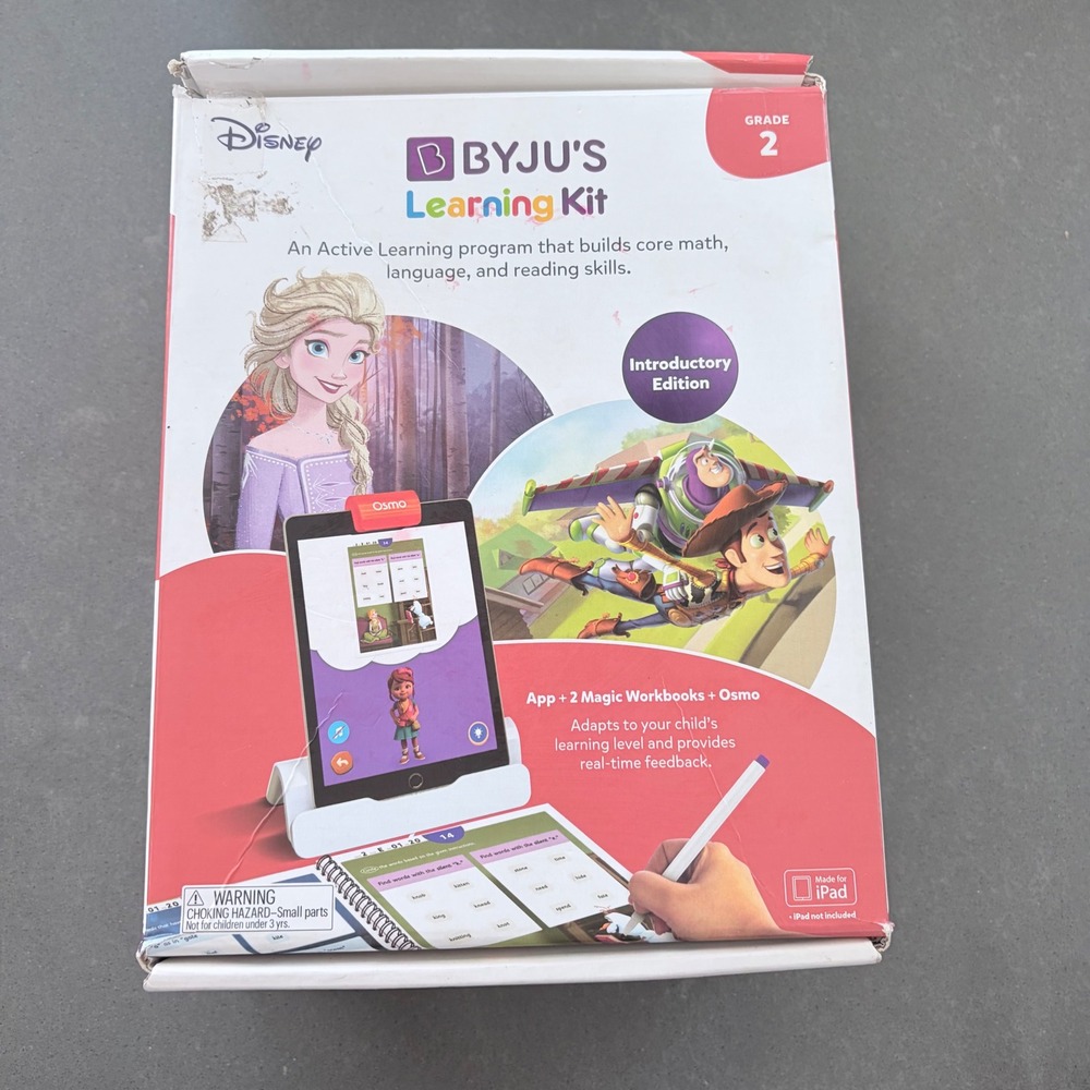 Disney BYJU'S Learning Kit Grade 2 Osmo Magic Workbooks Math Reading iPad Base